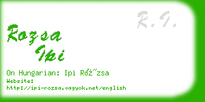 rozsa ipi business card